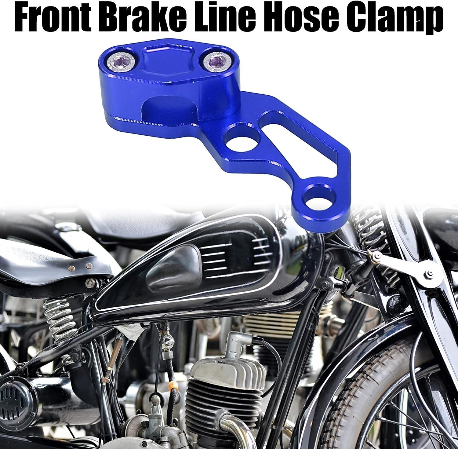 Blue Front Brake Line Hose Clamp Oil Pipe Line Clamps Motorcycle ATV Dirt Bikes
