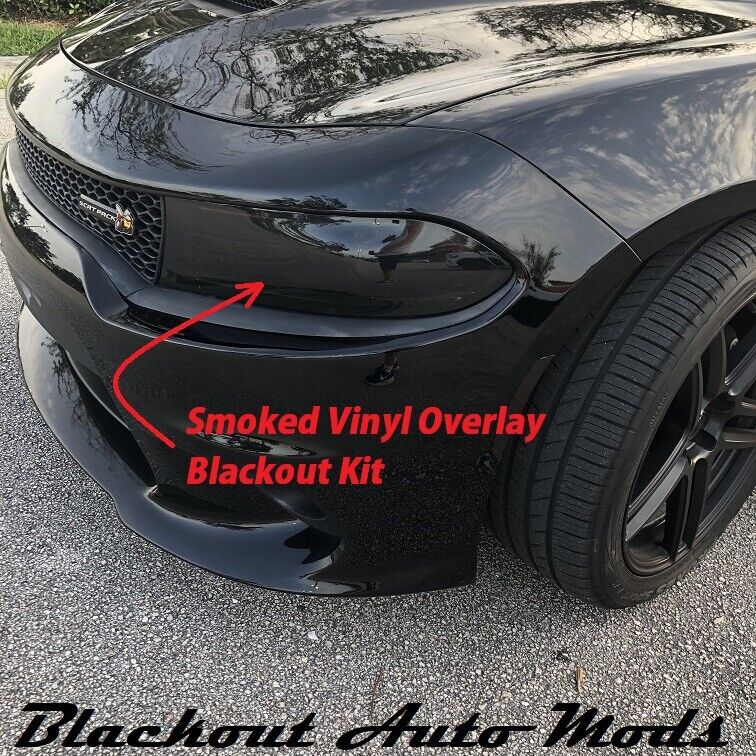 Smoked Head Light Fits 2015-2023 Dodge Charger Precut Tint Vinyl Overlay