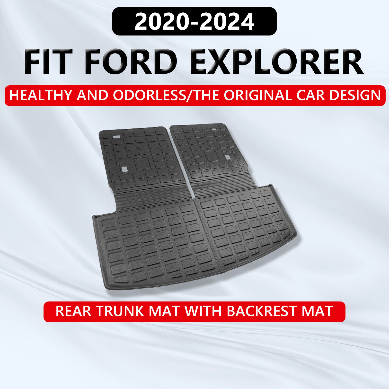 For 2020 ~ 2024 Ford Explorer Cargo Mats Floor Mats Backrest Mat Trunk Liner TPE