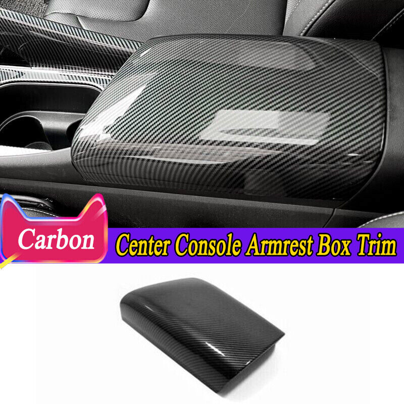 Carbon Fiber Center Console Armrest Box Trim Panel For Hyundai Elantra 2021-2024