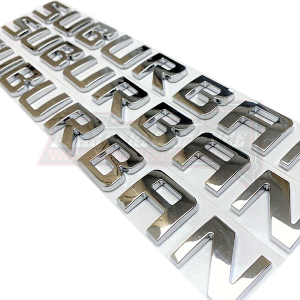 3X 3D Chrome Door Side&Tailgate Nameplate Letters For Suburban Emblem 2007-2020