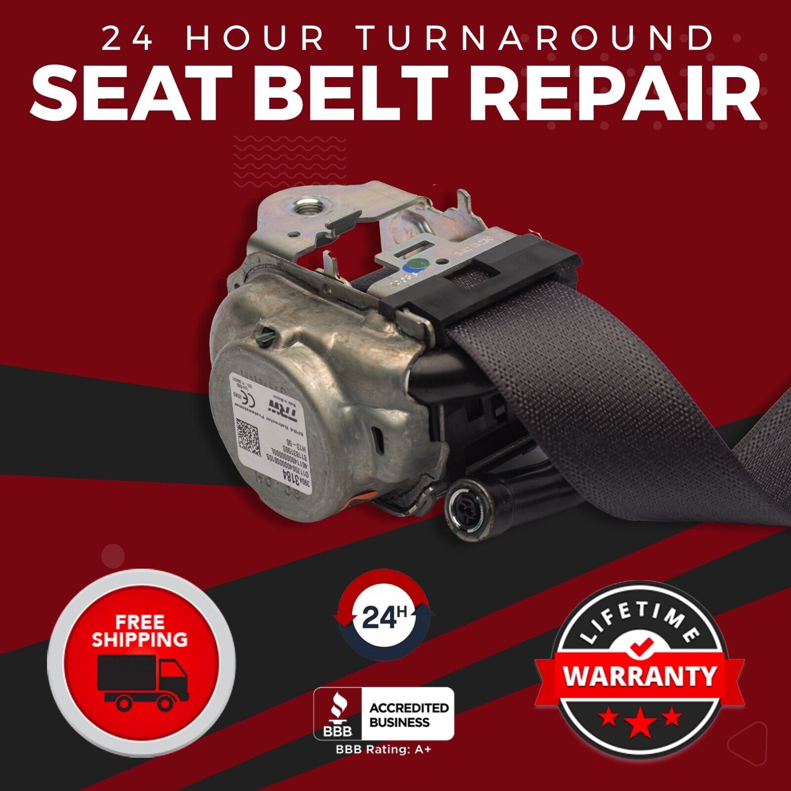 For ALL MAKES & MODELS Seat Belt REPAIR RESET RECHARGE SERVICE Single Stage