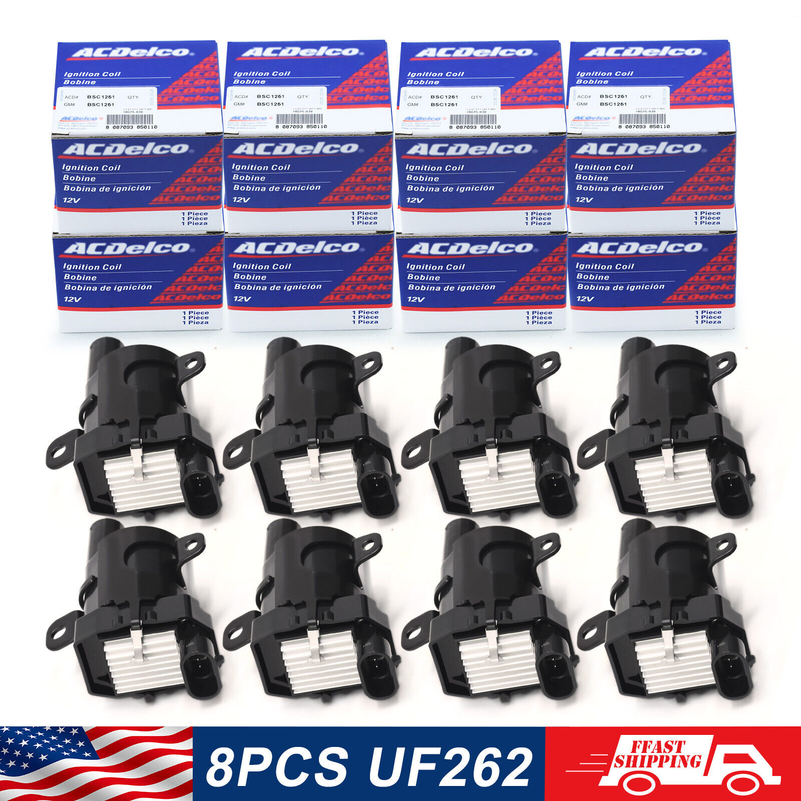 8PCS OEM Ignition Coils For Chevrolet G/M 5.3L 6.0L 4.8L BSC1251 D585 UF262 USA