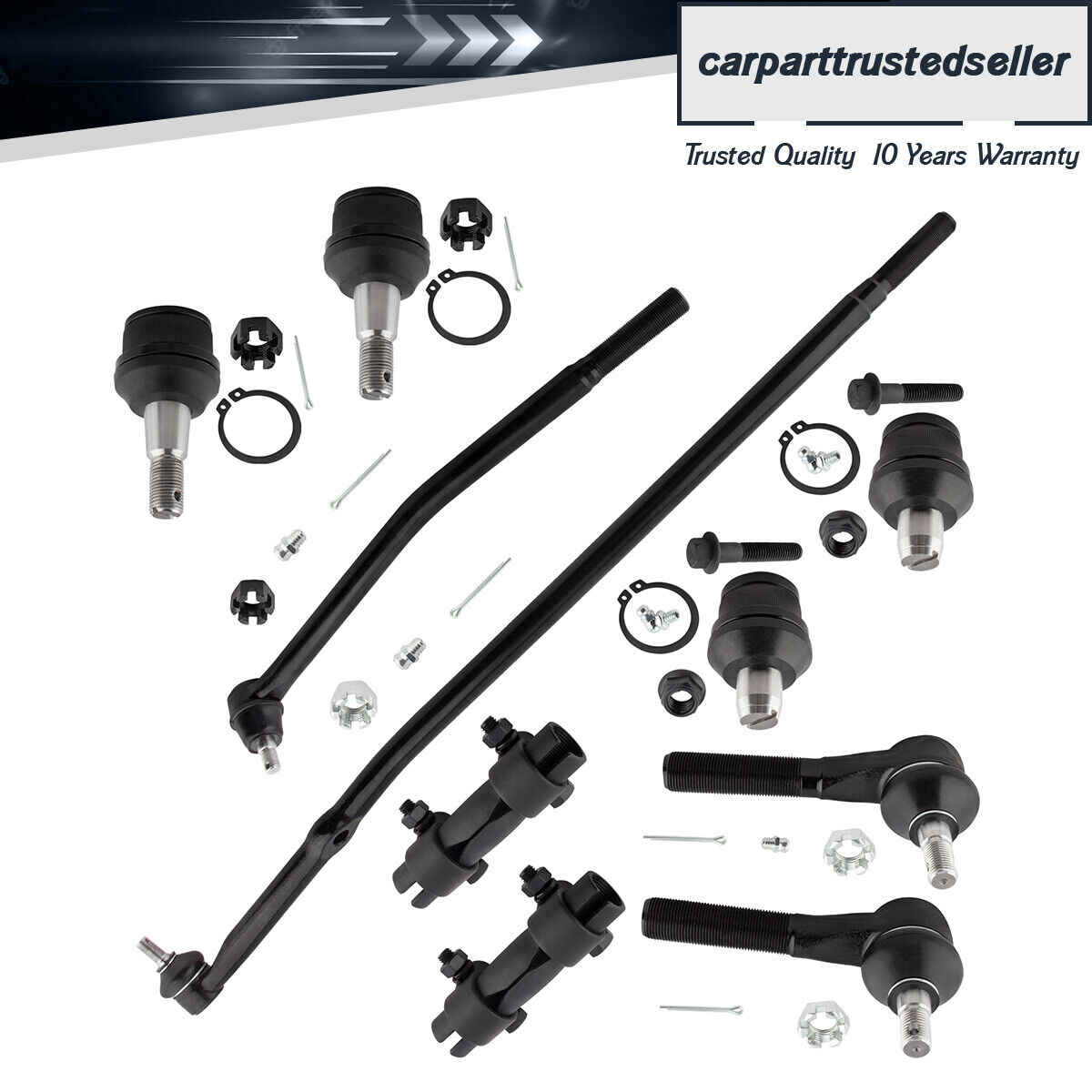 For 92-02 Ford E-150 Econoline New Complete Front Suspension Kit 10x