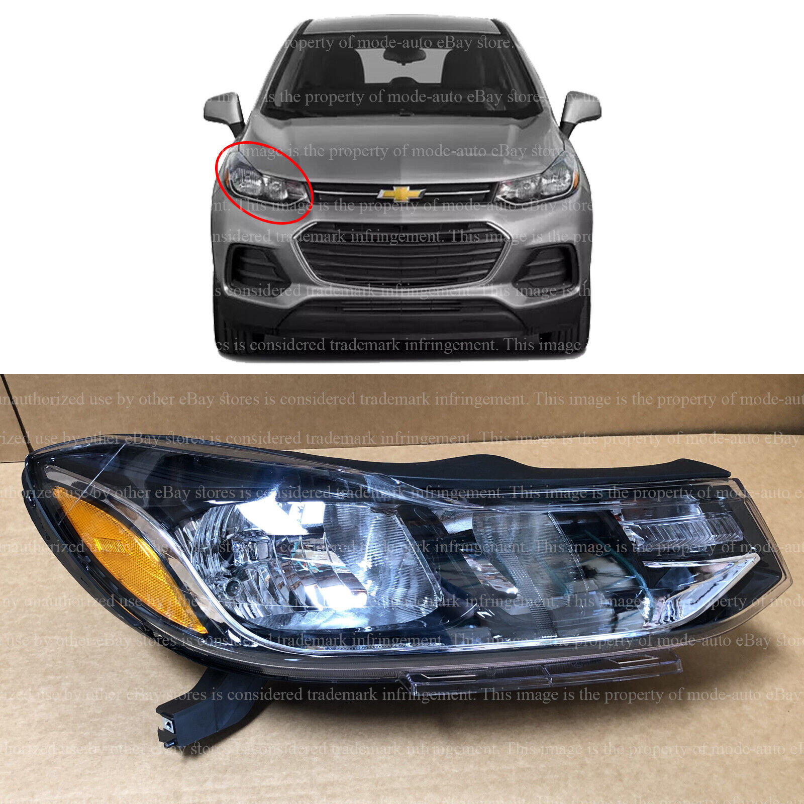 Front Halogen Headlamp Replacement for 2017 2022 Chevrolet Trax Passenger Right