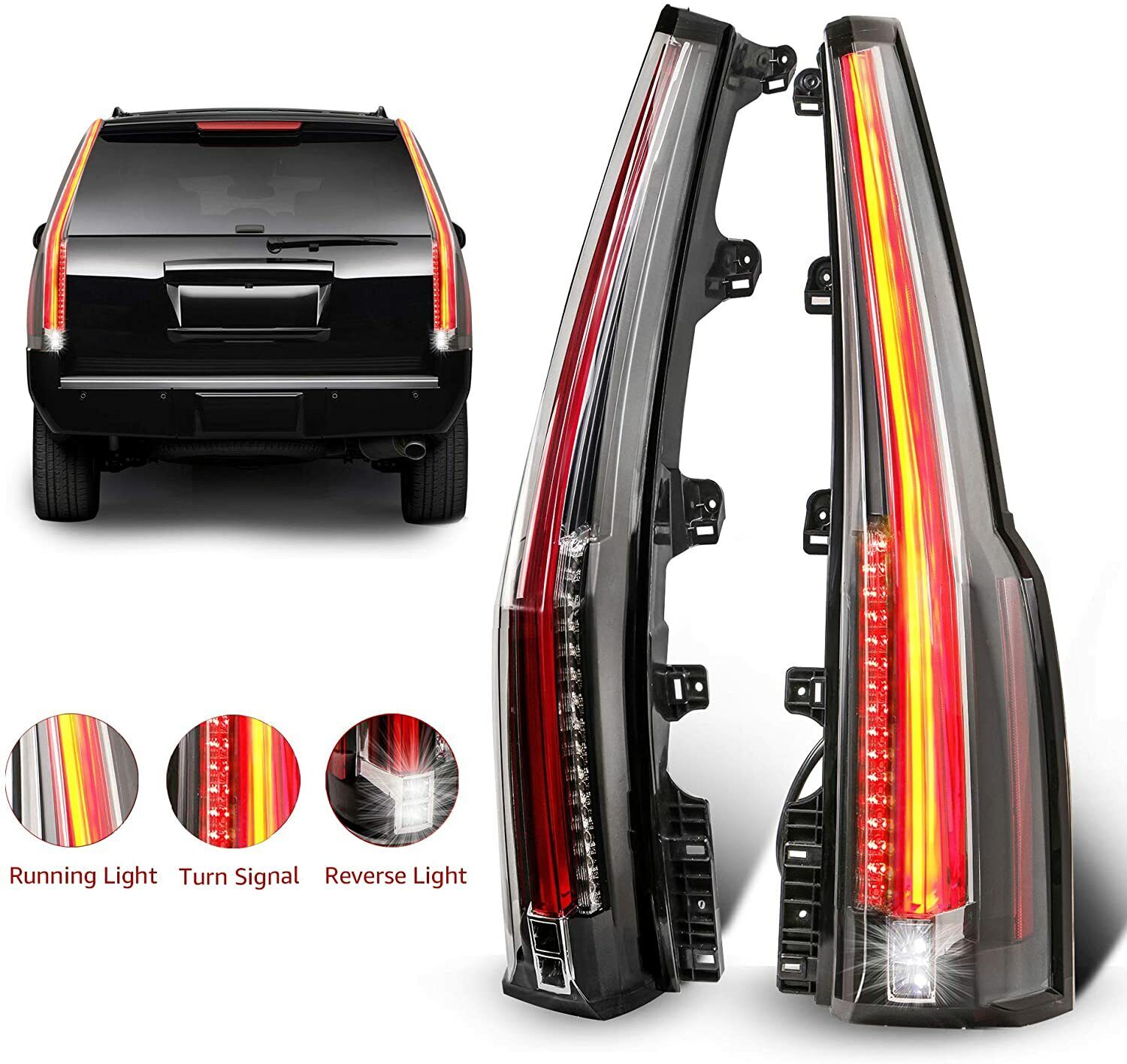 Set(2) LED Tail Lights Rear Lamp For 2015-2020 Chevrolet Chevy Tahoe Suburban