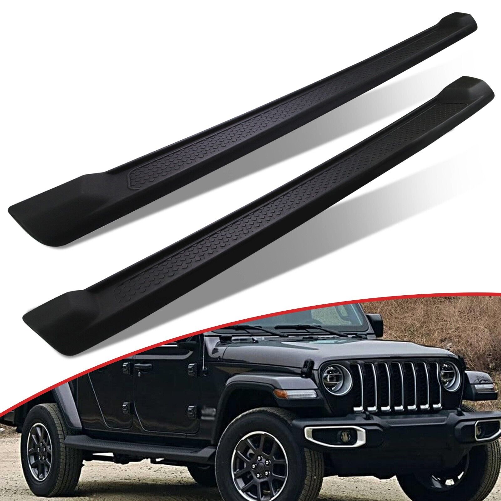 Nerf Bars Side Steps Running Boards For 2020-2024 Jeep Gladiator 4Door OE Style