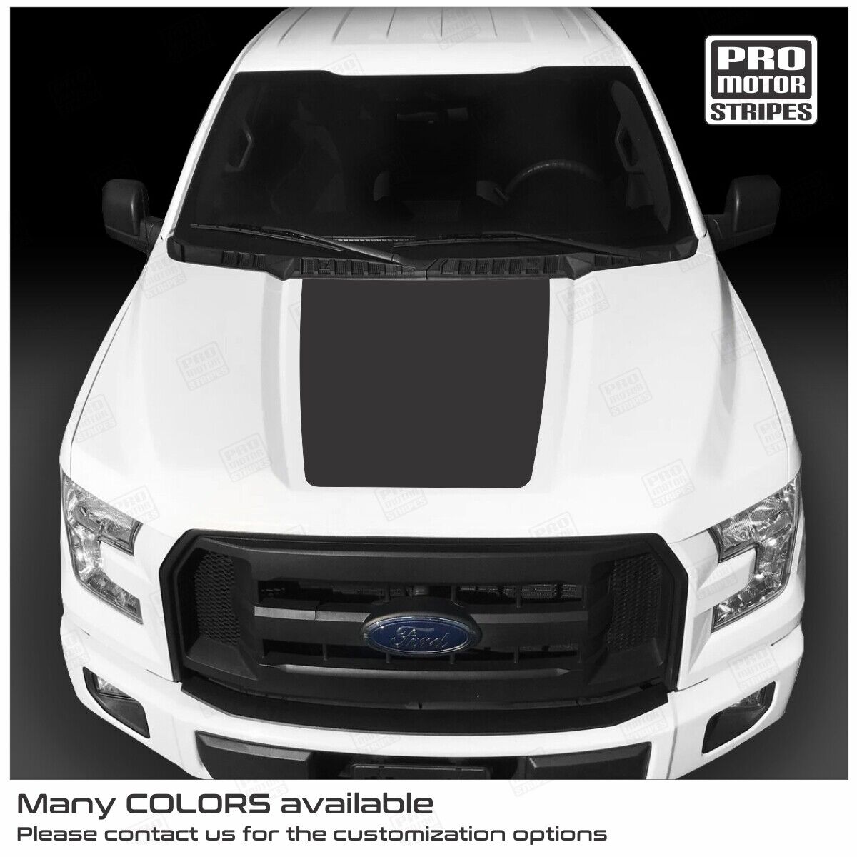Ford F-150 2015-2020 Hood Accent Blackout Decal Stripes For F150 LX XLT Lariat