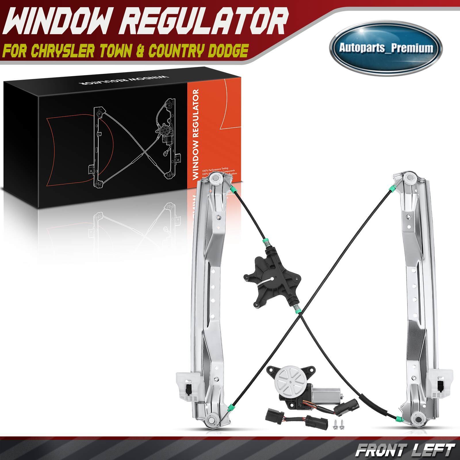 Window Regulator w/ 6 Pins Motor for Chrysler Town & Country Dodge Front Left LH