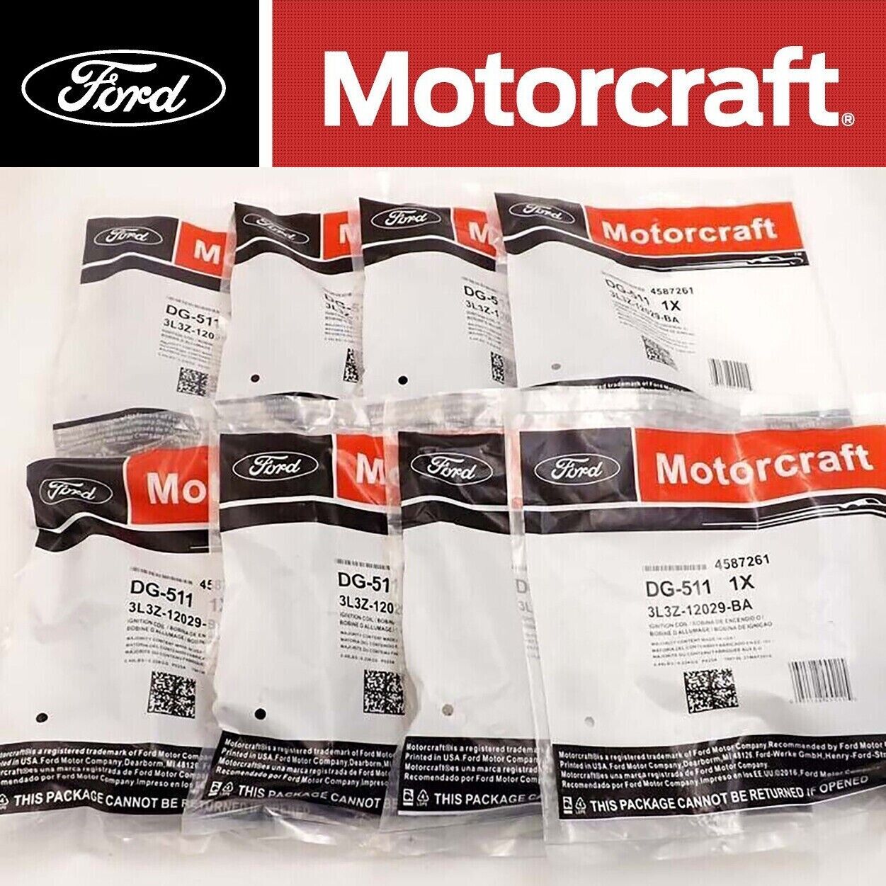8PCS Genuine Motorcraft Ignition Coils OEM DG-511 For 04-08 Ford F150 Expedition