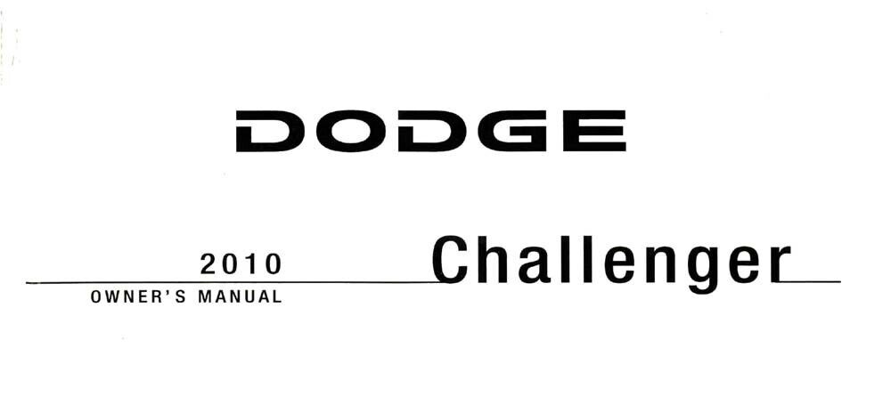 2010 Dodge Challenger Owners Manual User Guide
