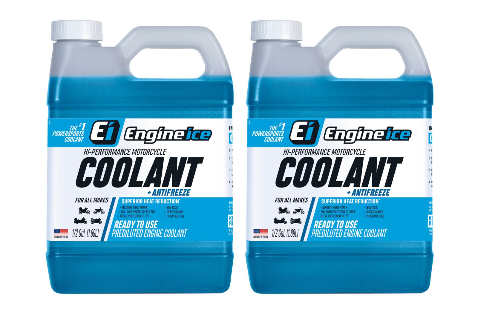 Qty 2 of ENGINE ICE 1/2 GAL High Performance Coolant Non-Toxic Biodegradable