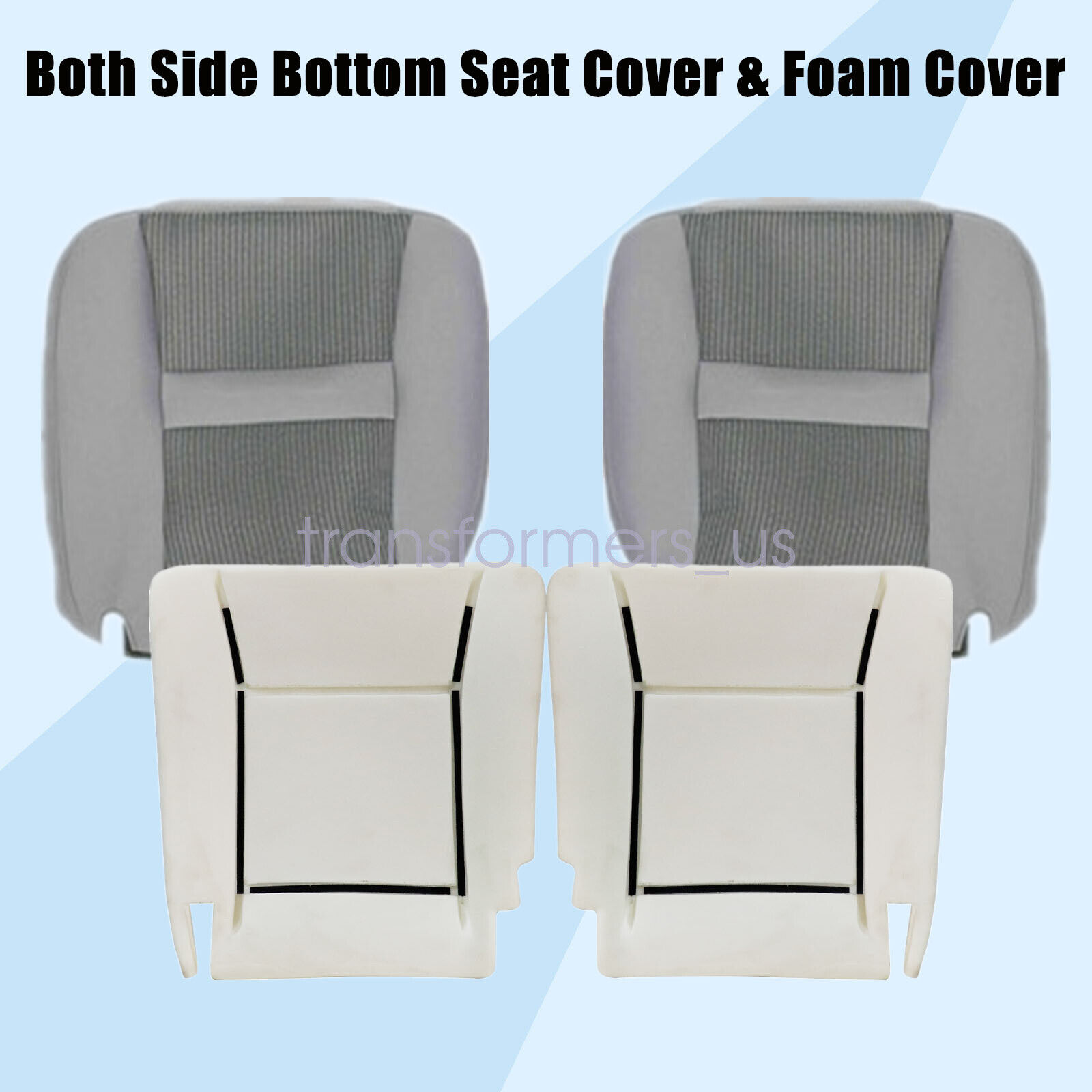 For 2006-2009 Dodge Ram 1500 Driver / Passenger Bottom Seat Cover / Foam Cushion