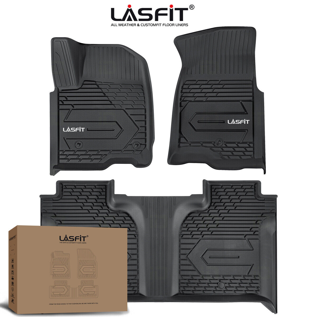 Lasfit Floor Mats for 2019-2023 Silverado / Sierra 1500 2500 3500 Full Set Liner