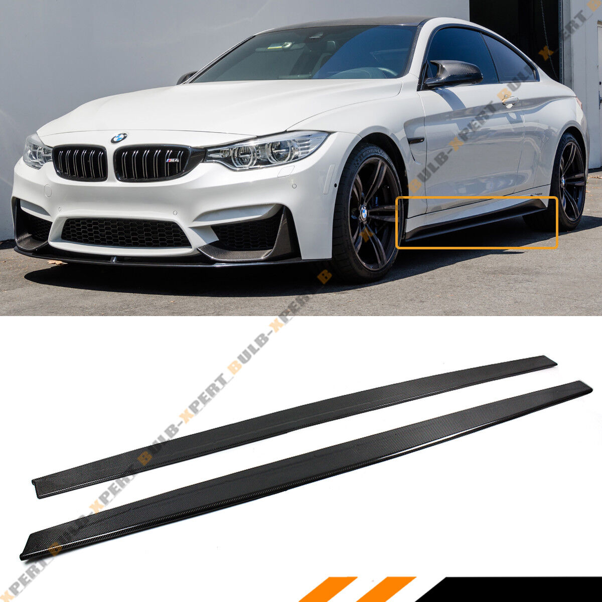 For 2015-19 BMW M4 & F80 M3 Carbon Fiber MP Style Side Skirt Extension Splitters