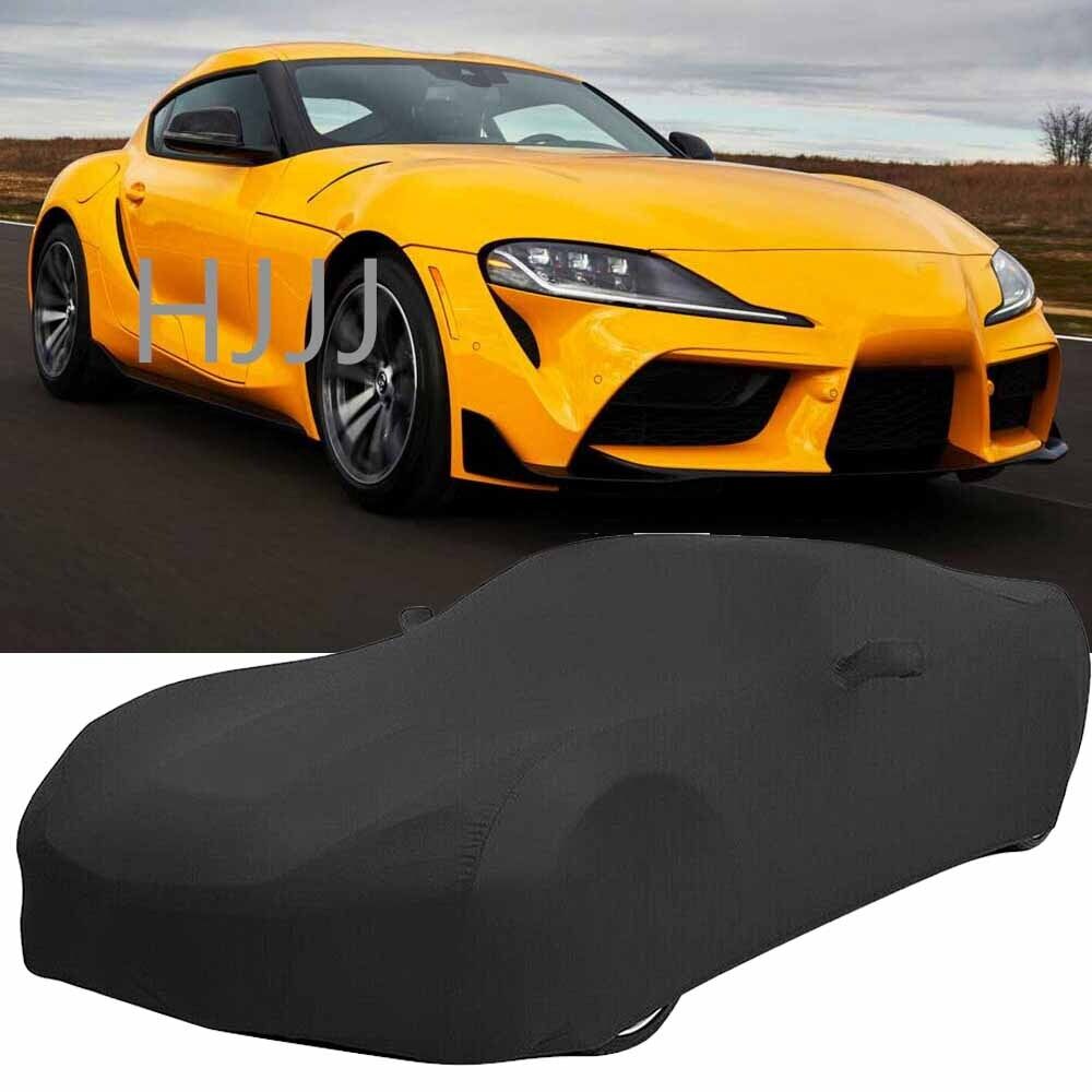 Indoor Full Car Cover Stain Stretch Dust-proof Protection Black For TOYOTA SUPRA
