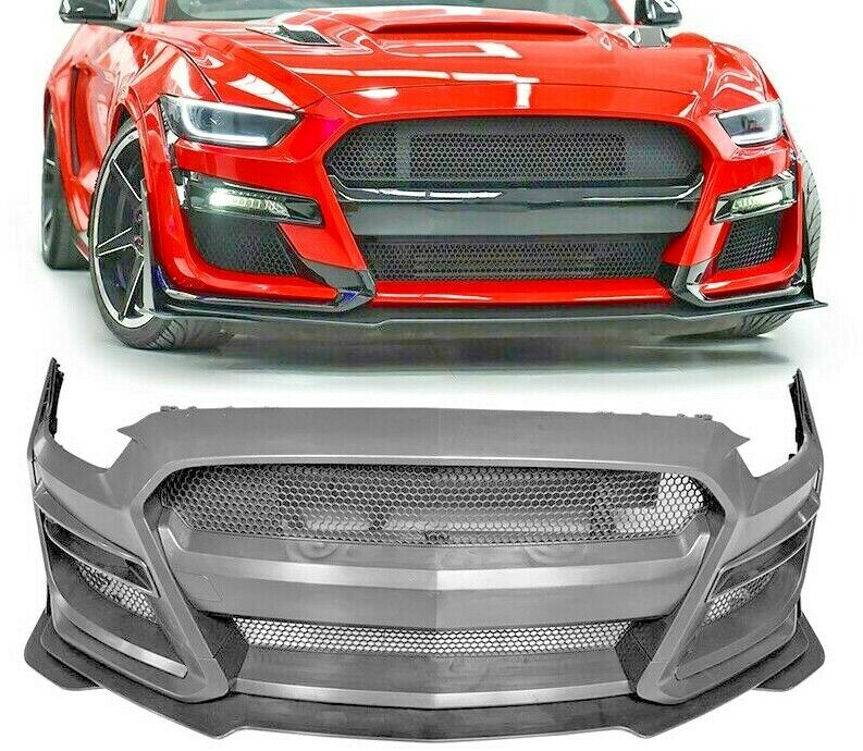 Fits 2015-2017 Ford Mustang GT500 Style Front Bumper Conversion replacement 