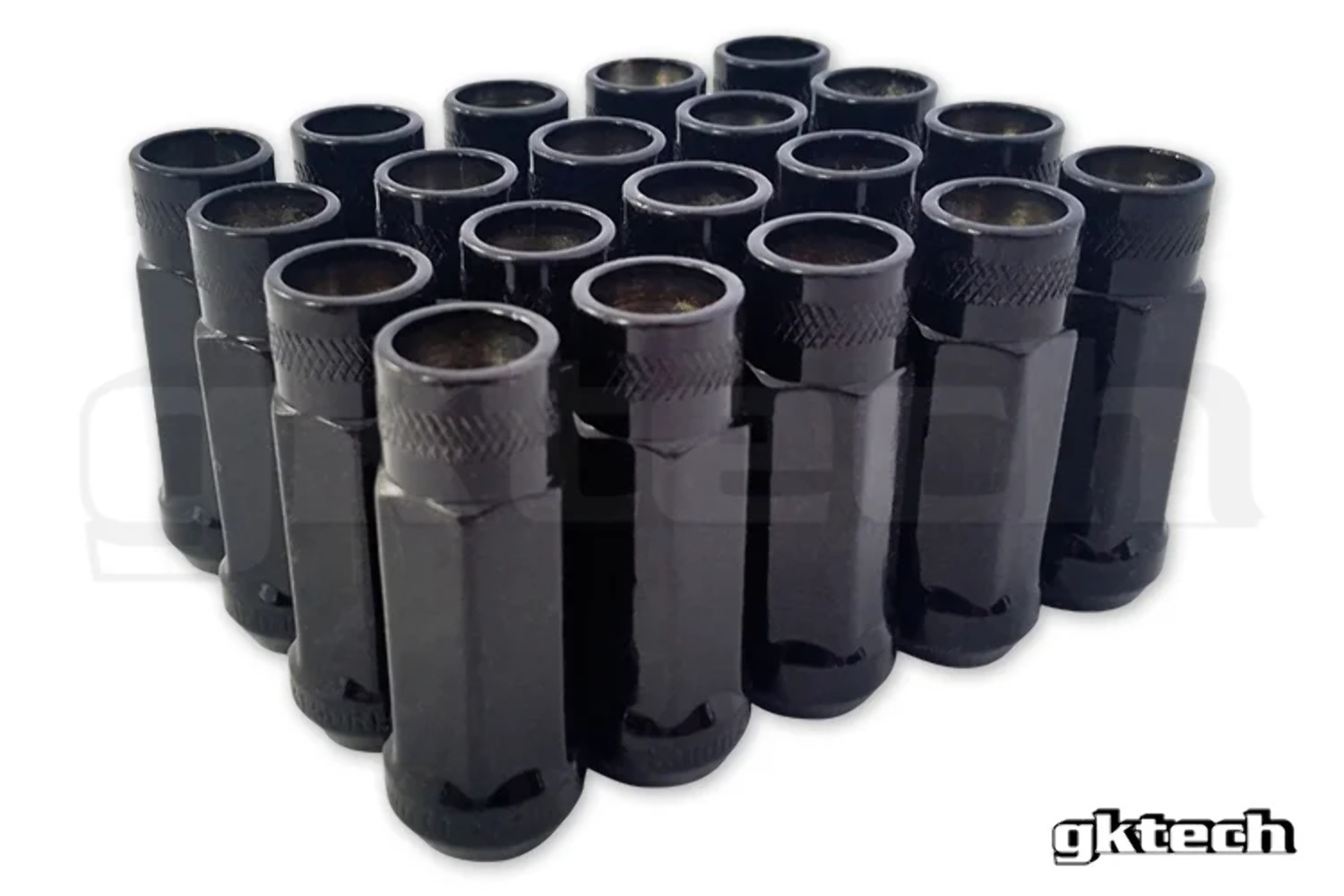 GKTECH M12x1.5 Steel tuner lug nuts - Pack of 20 - Black
