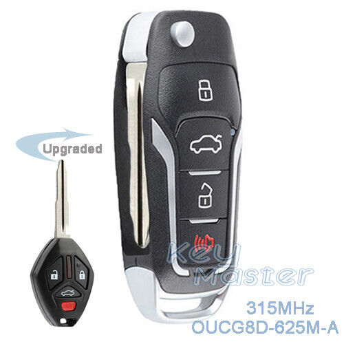 for Mitsubishi Lancer 2008-2015 Upgraded Flip Remote Car Key Fob OUCG8D-625M-A