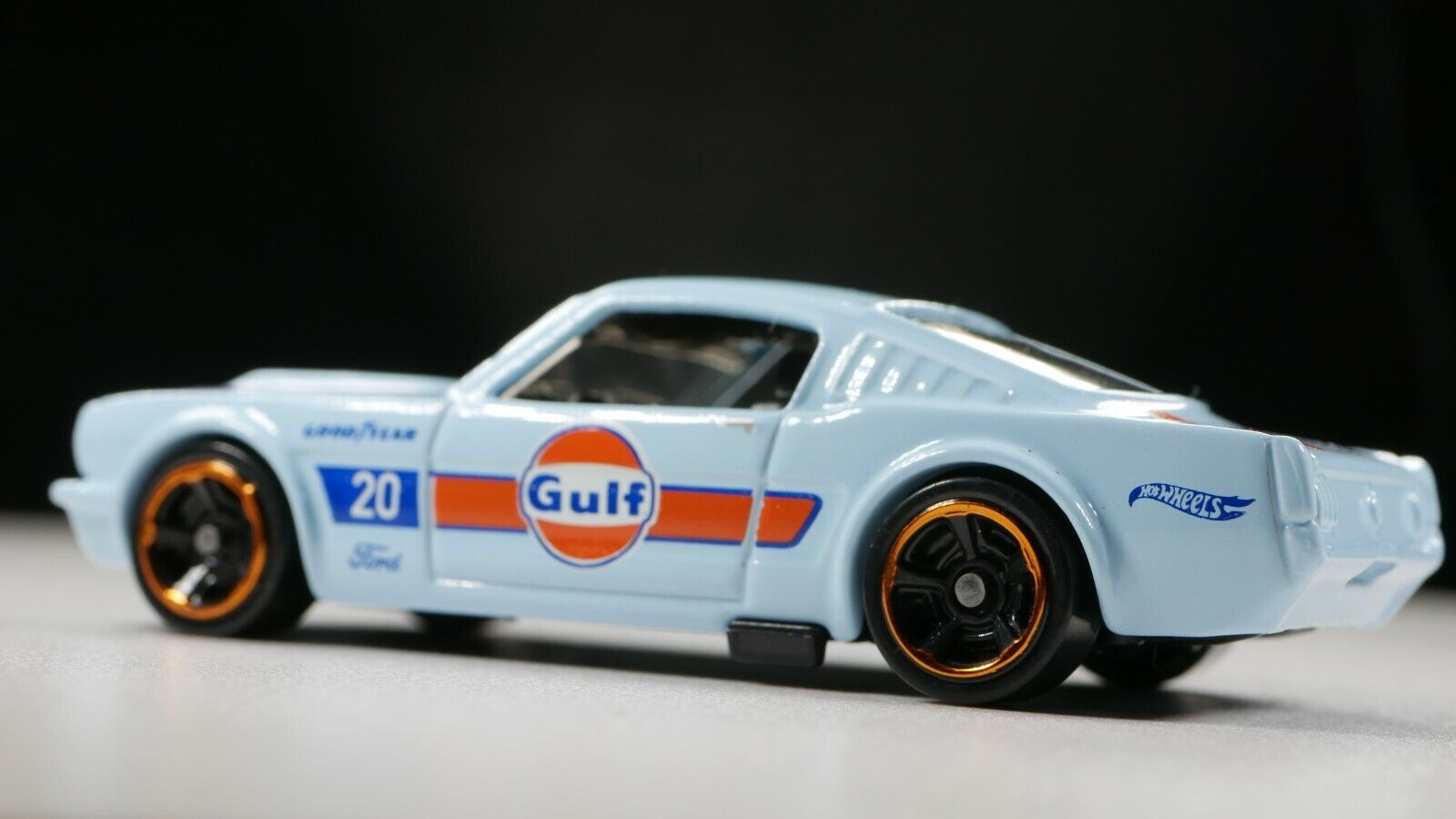 HOT WHEELS 1965 MUSTANG FASTBACK GULF SPEED GRAPHICS BLUE VERSION