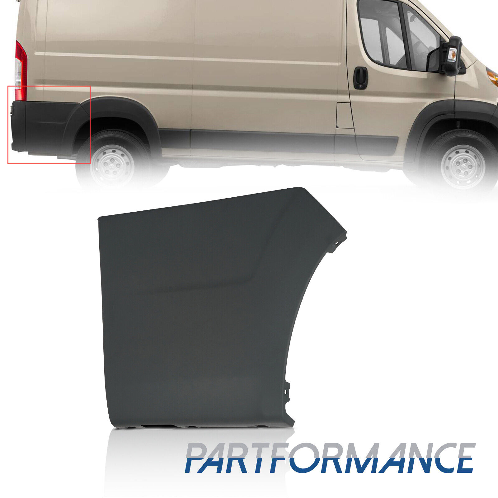 For 2014-2023 Ram ProMaster 1500-3500 Rear Right Side Panel Molding Trim Flare