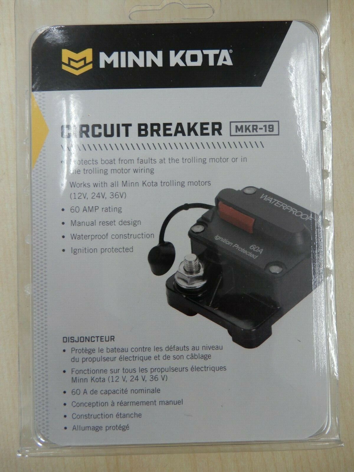 60 amp circuit breaker trolling motor Minn Kota MKR-19 1865103 heavy duty