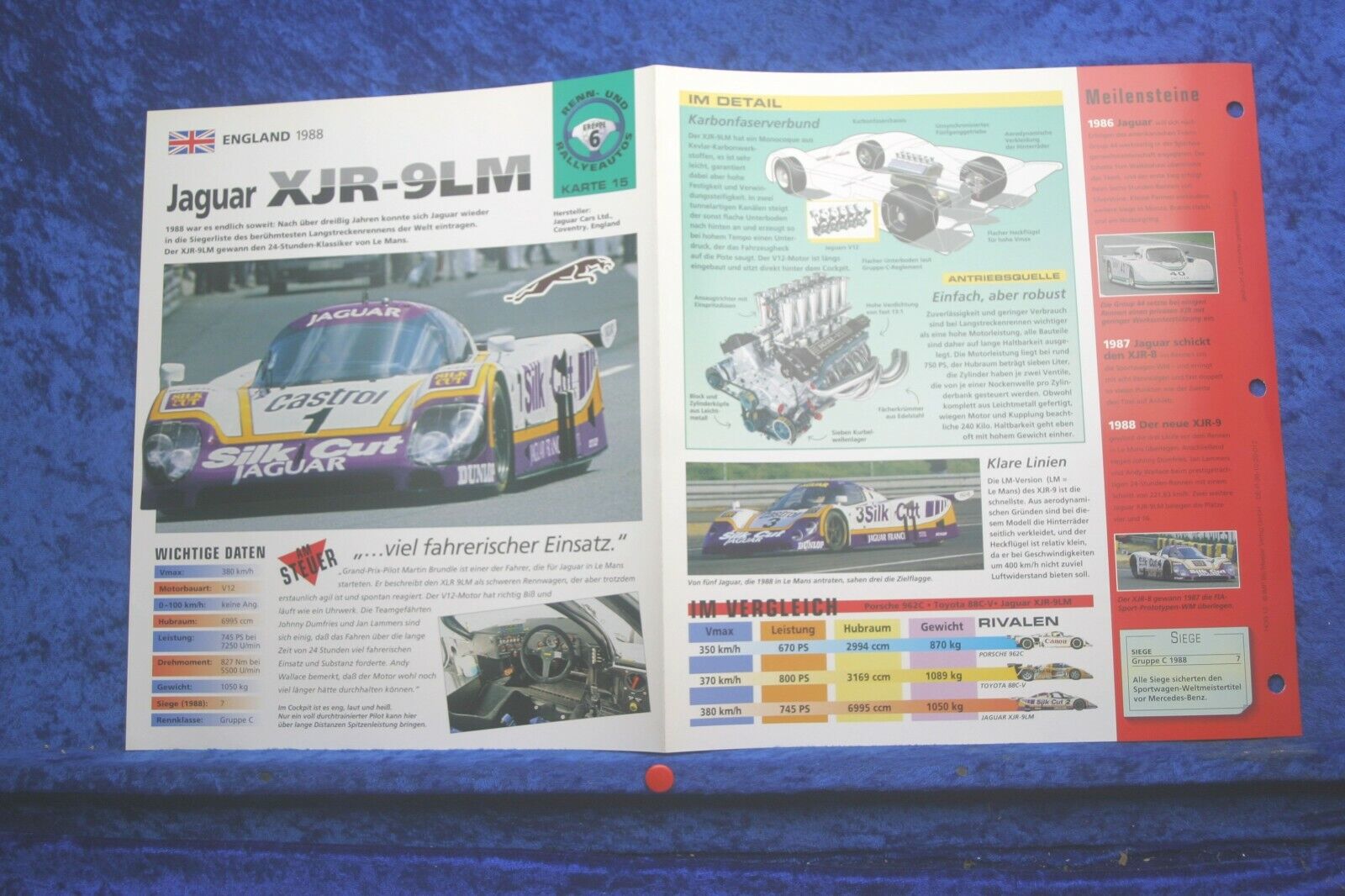Jaguar XJR-9LM (#82) Trading Card Data Info Pictures - Fascination Traumautos