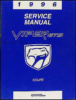 1996 Dodge Viper GTS Shop Manual Coupe OEM Factory Repair Service Book Dealer