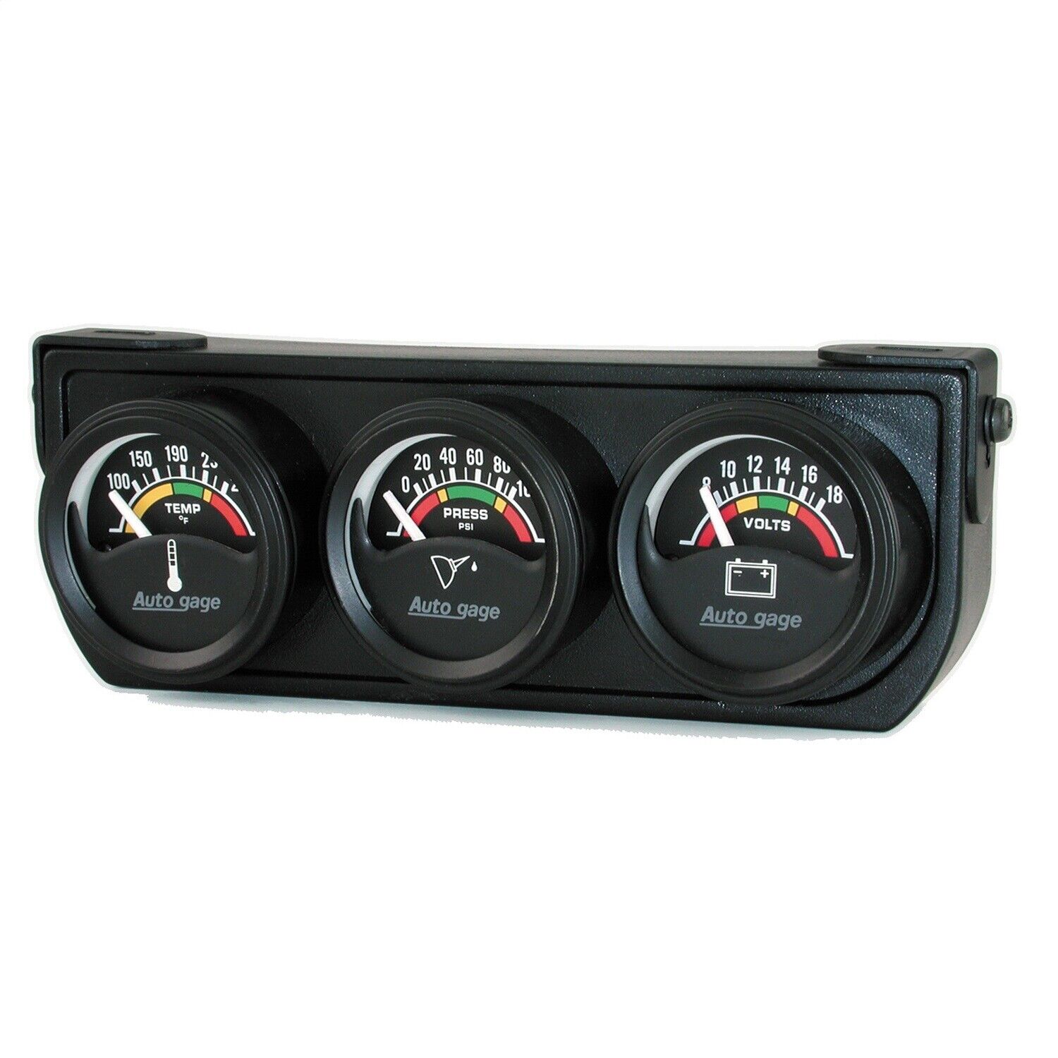 AutoMeter 2391 Autogage Electric Mini Oil/Volt/Water Gauge Black Console