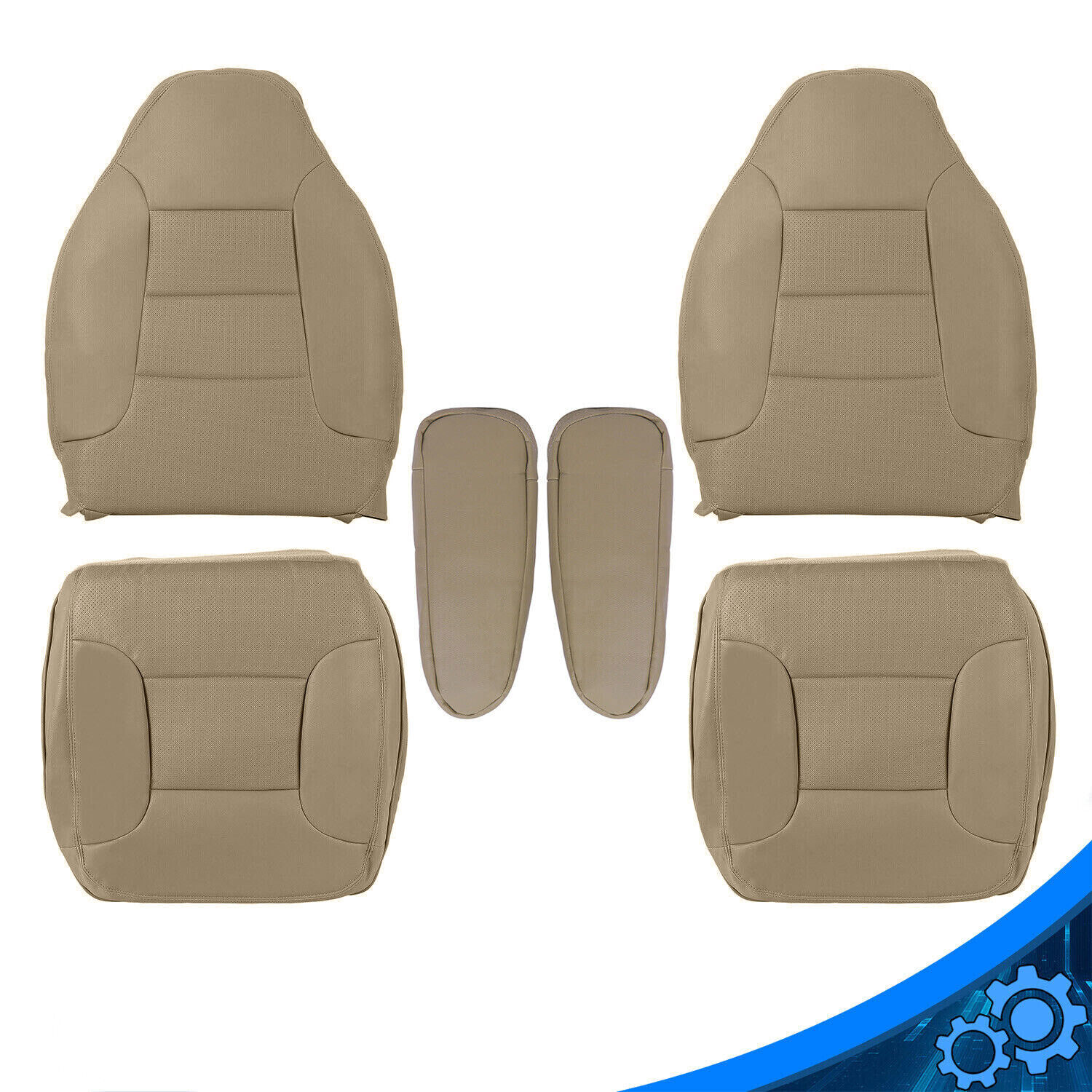 For 1992-1996 Ford Bronco Eddie Bauer Driver&Passenger Complete Seat Covers Tan