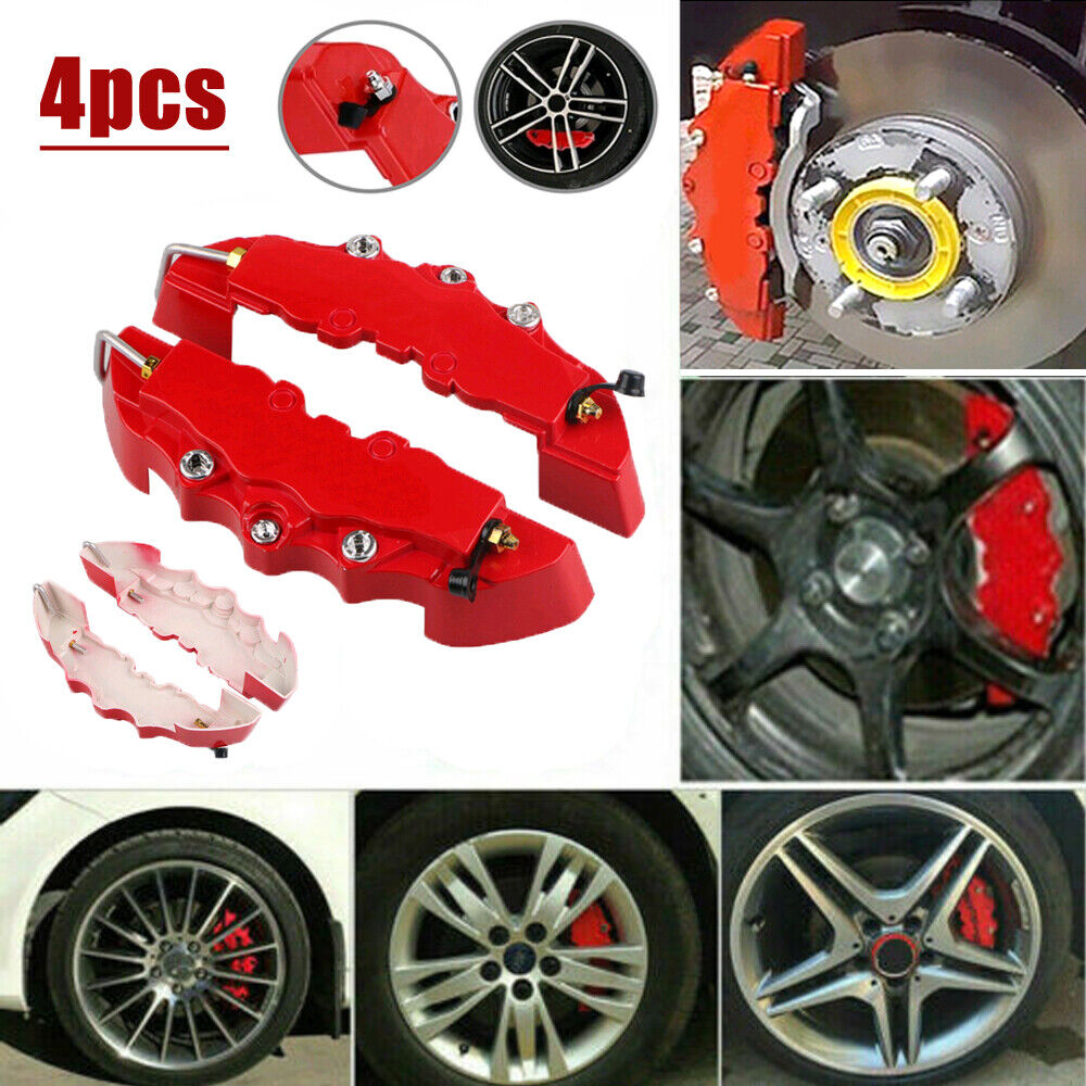 4x Red Front & Rear Car Disc Brake Caliper Cover Parts Brake Car Accessories