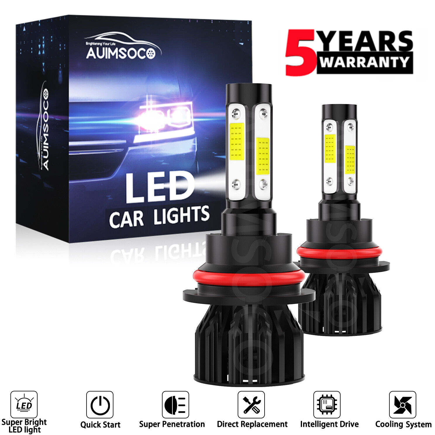 For 2000-2003 Nissan Sentra Sedan 4-Door LED Headlight Bulb Hi Lo Beam Combo KIt