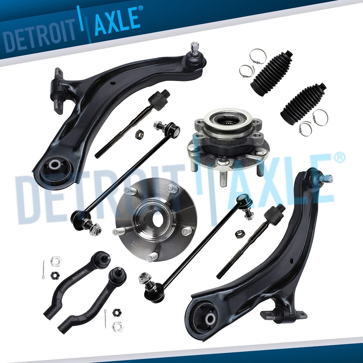 Front Lower Control Arms Wheel Bearing Hub Kit for 2008-2013 Nissan Rogue Select