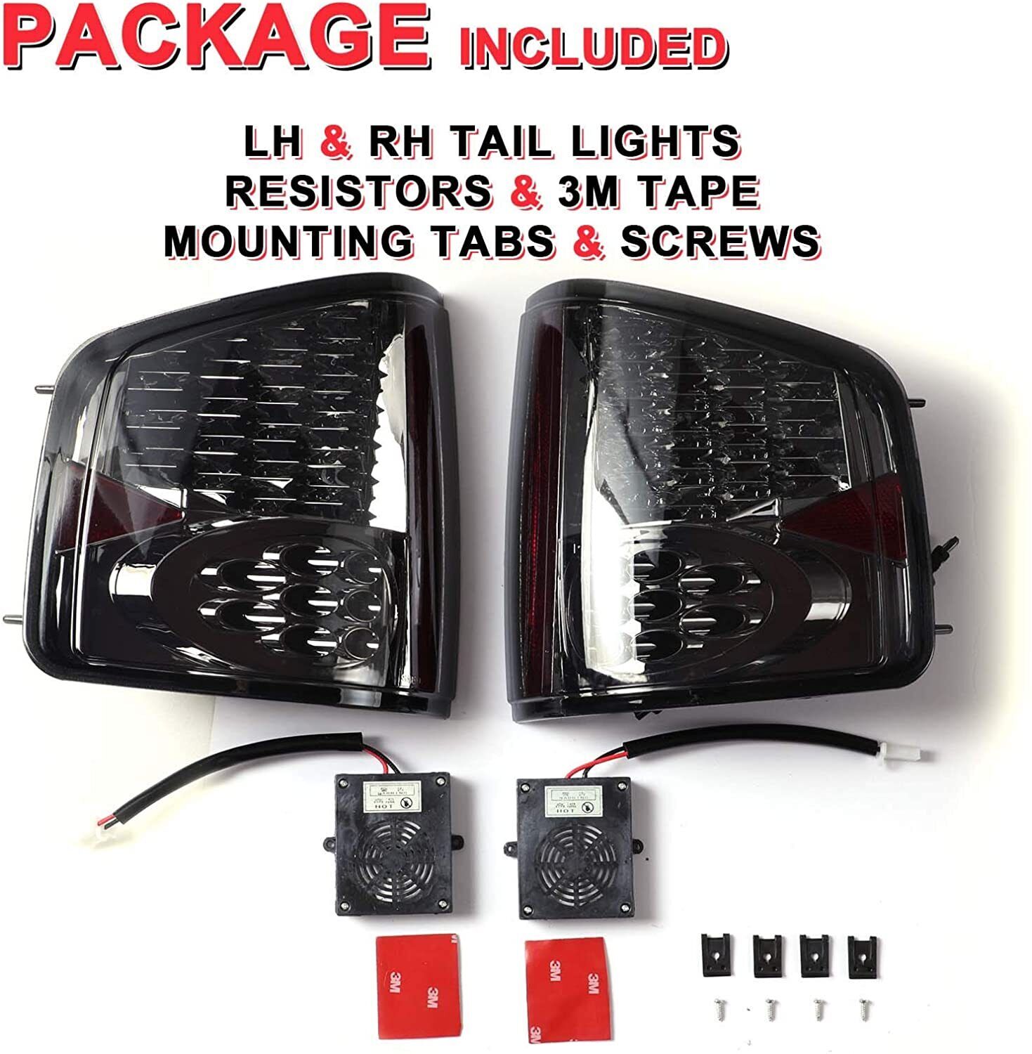 Smoke LED for 1994-2004 Chevy S10 GMC Sonoma Isuzu Tail Lights Brake Rear Lamp