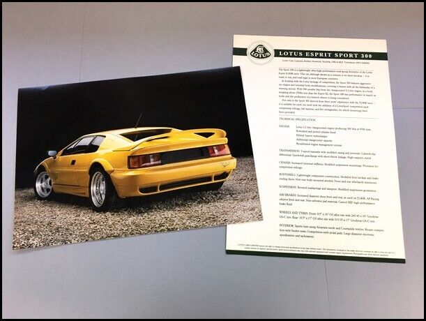 1994 1993 Lotus Esprit Sport 300 Original 1-page Car Brochure Leaflet Fact Card