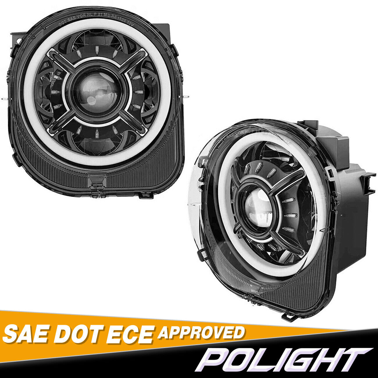 Headlights Assembly For 2015-2020 Jeep Renegade Projector LED Headlamps Pair