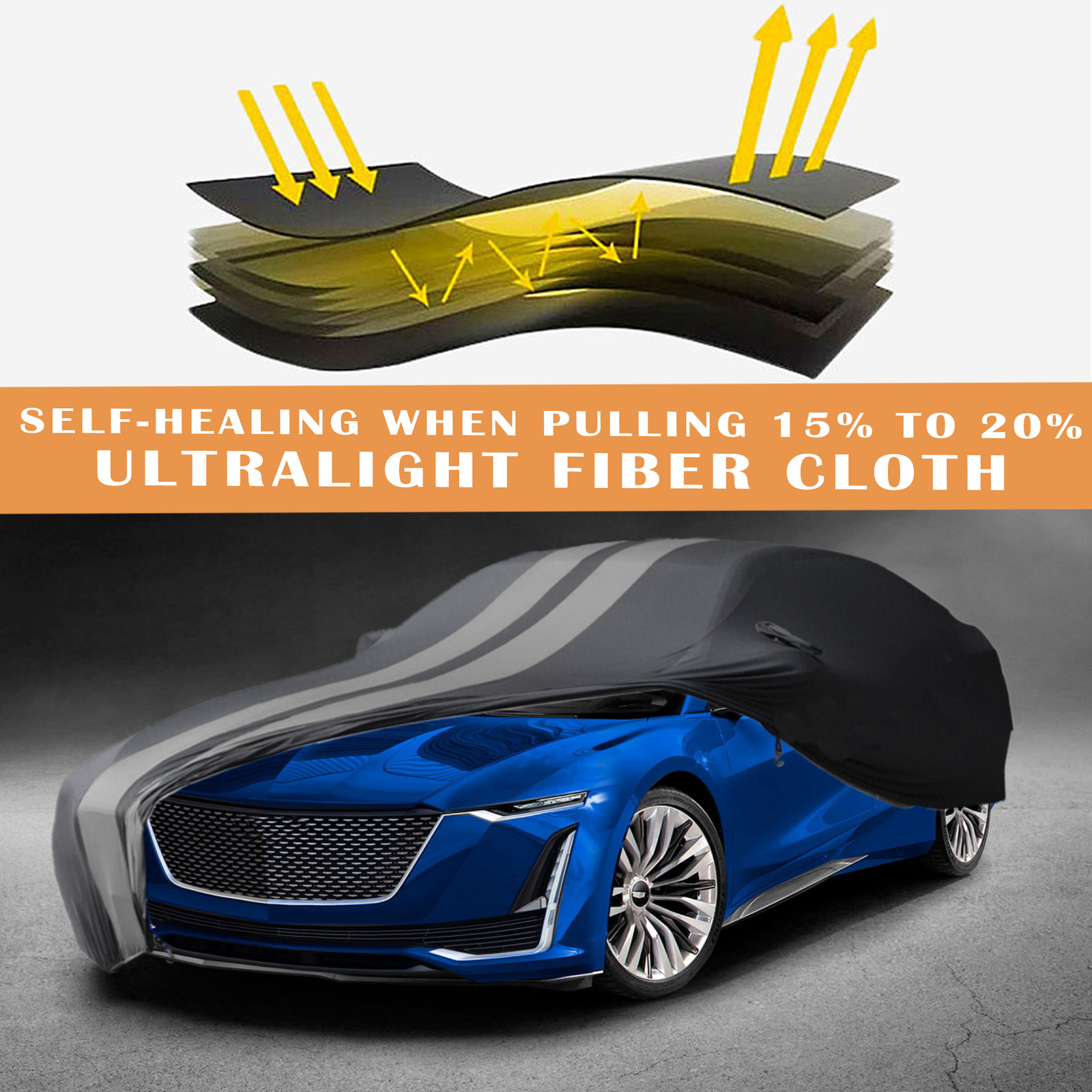 Satin Soft Stretch BlackGrey Indoor Car Cover Scratch Dustproof for Cadillac XLR