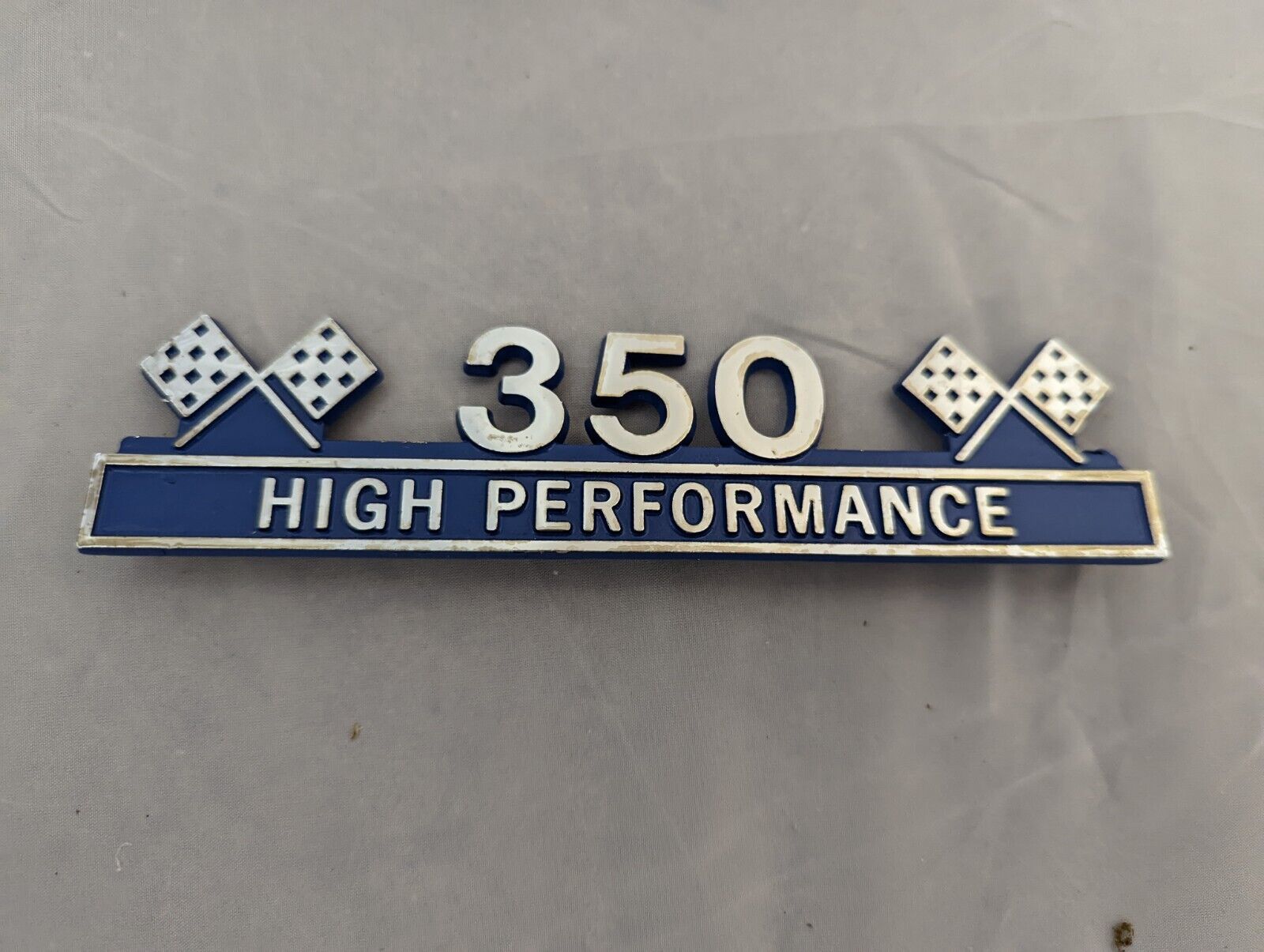 350 High Performance Chrome Emblem....Steel.....SBC Hot Rod Drag Race