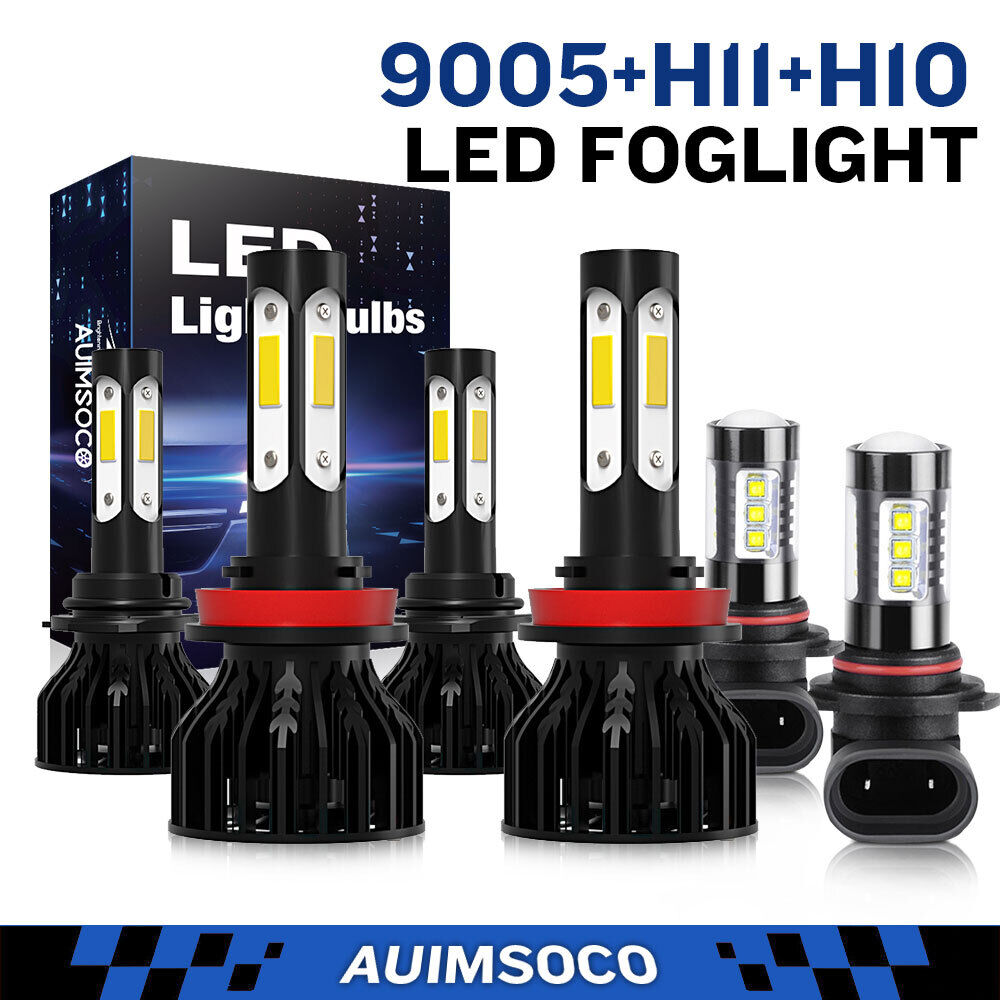 For Ford F-150 2015-2022 Front LED Headlights High-Low Beam FogLight Bulbs Kit