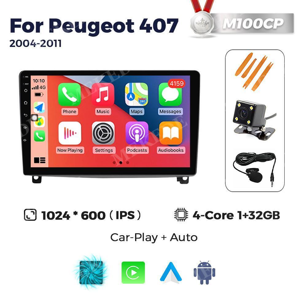 For Peugeot 407 2004-2011 Android 13 Car Stereo Radio Carplay GPS Navi BT WIFI
