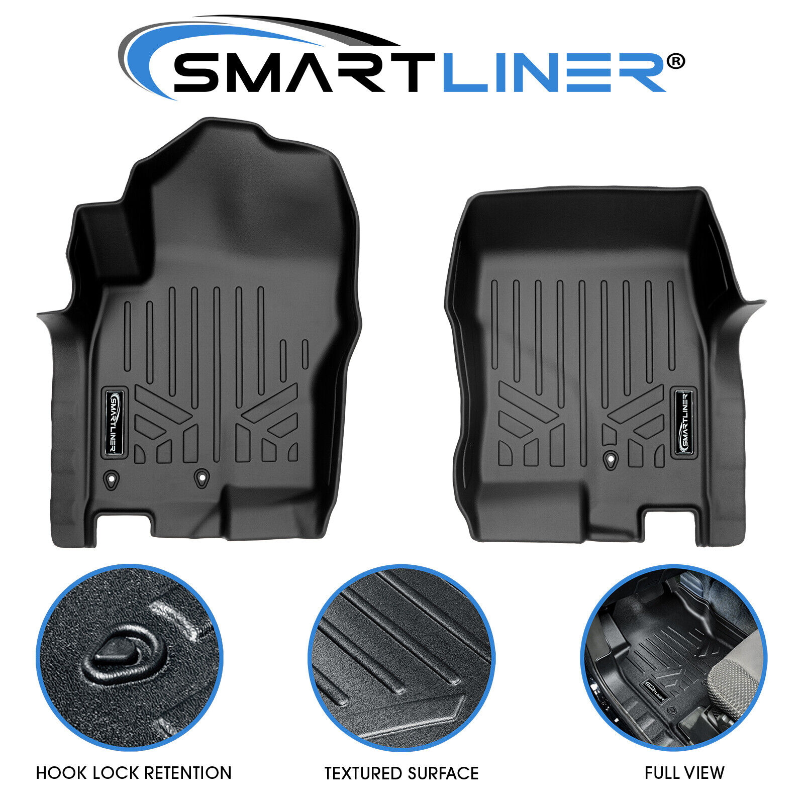 SMARTLINER Custom Fit Floor Mats Liners 1st Row Black For Nissan Frontier 08-21