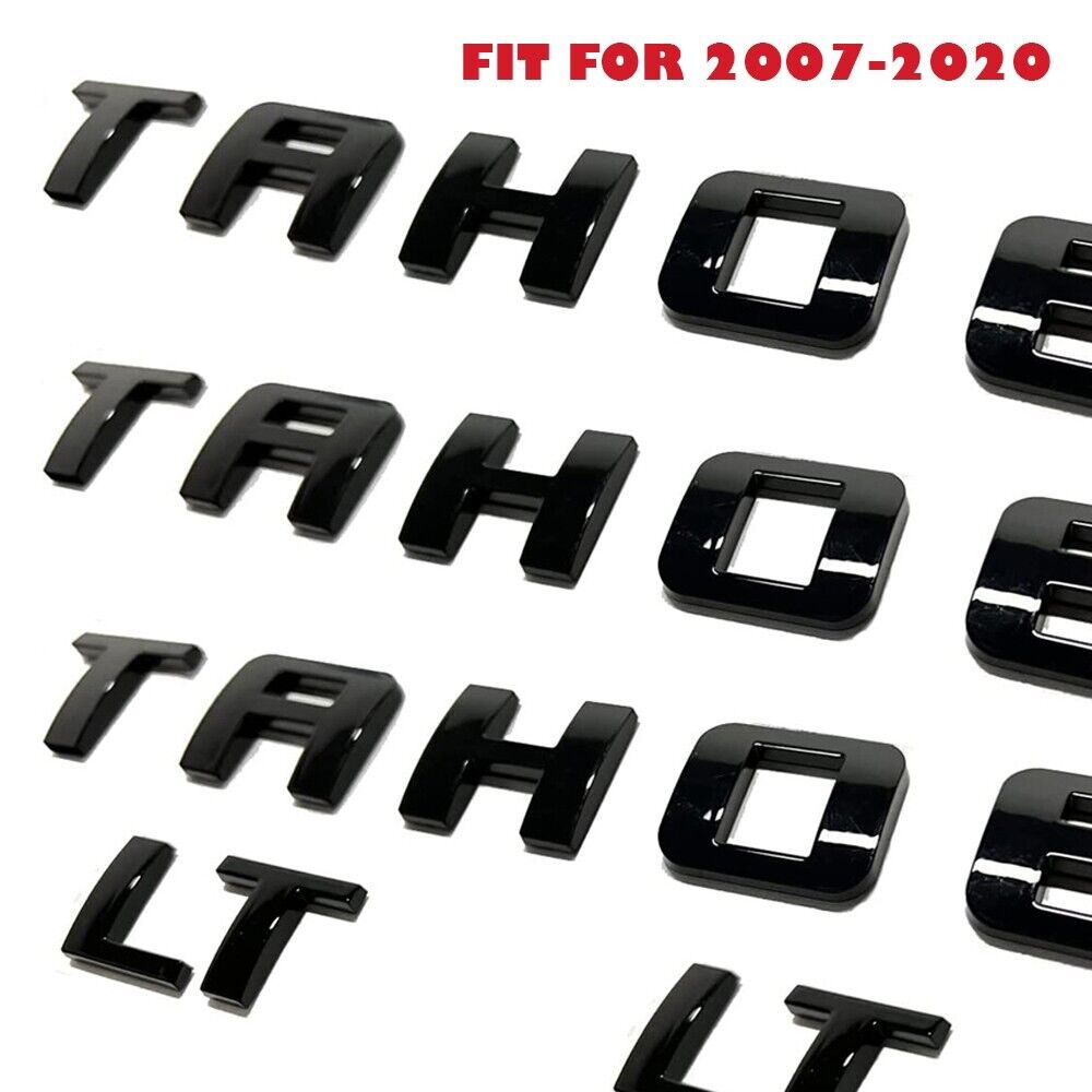 5pcs For TAHOE LT Black Letter Emblems Left&Right Door Badges Nameplate Tailgate