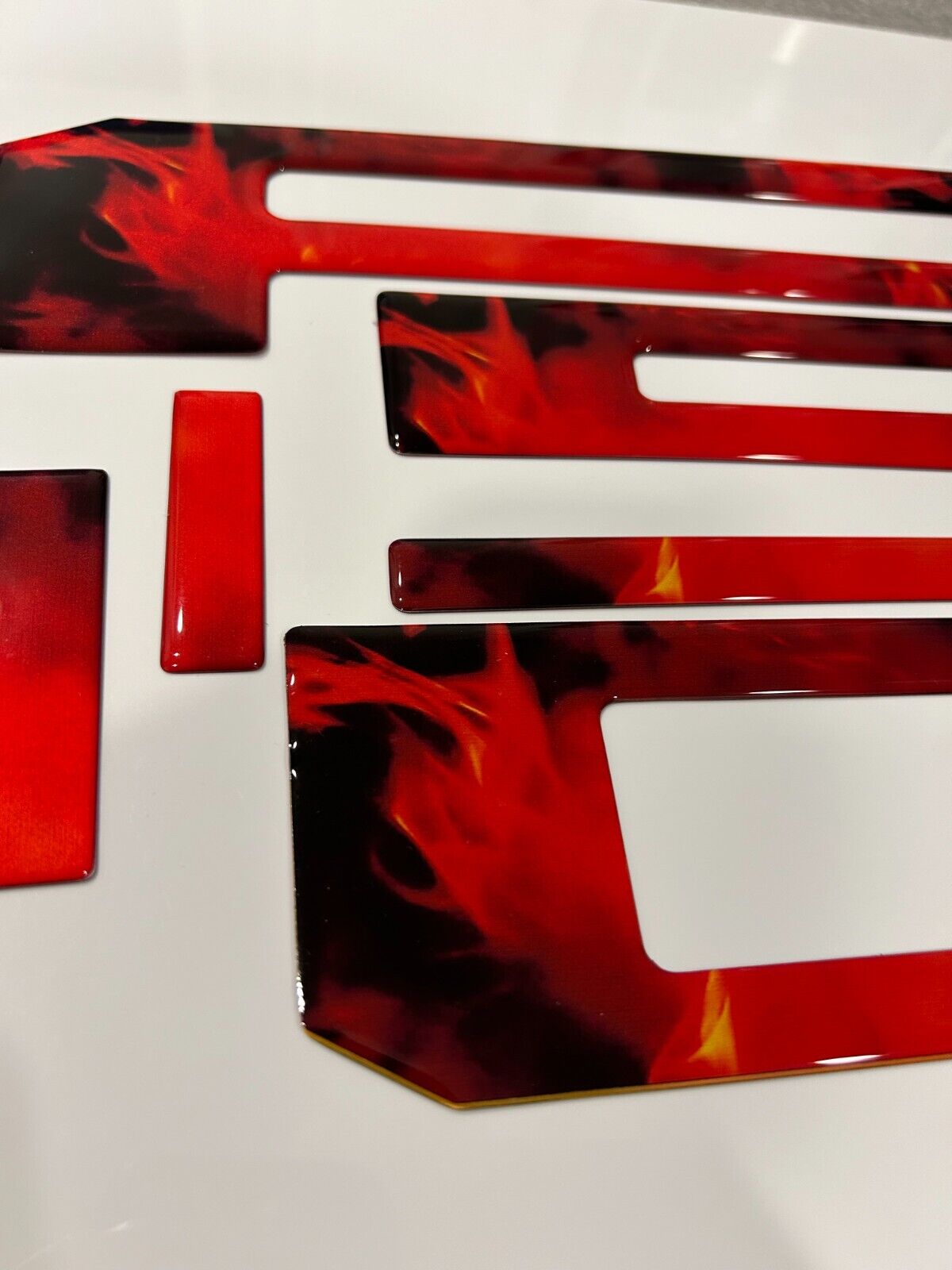 Raised Tailgate Letters Inserts Reflective Decals RED FLAME FOR F150 2018-2020