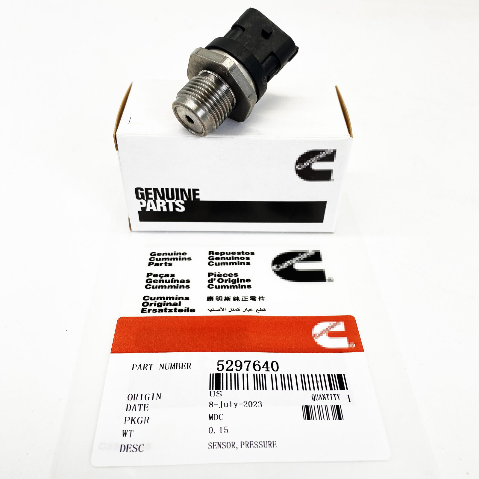 Genuine OEM for Cummins Fuel Rail Pressure Sensor 5297640 USA