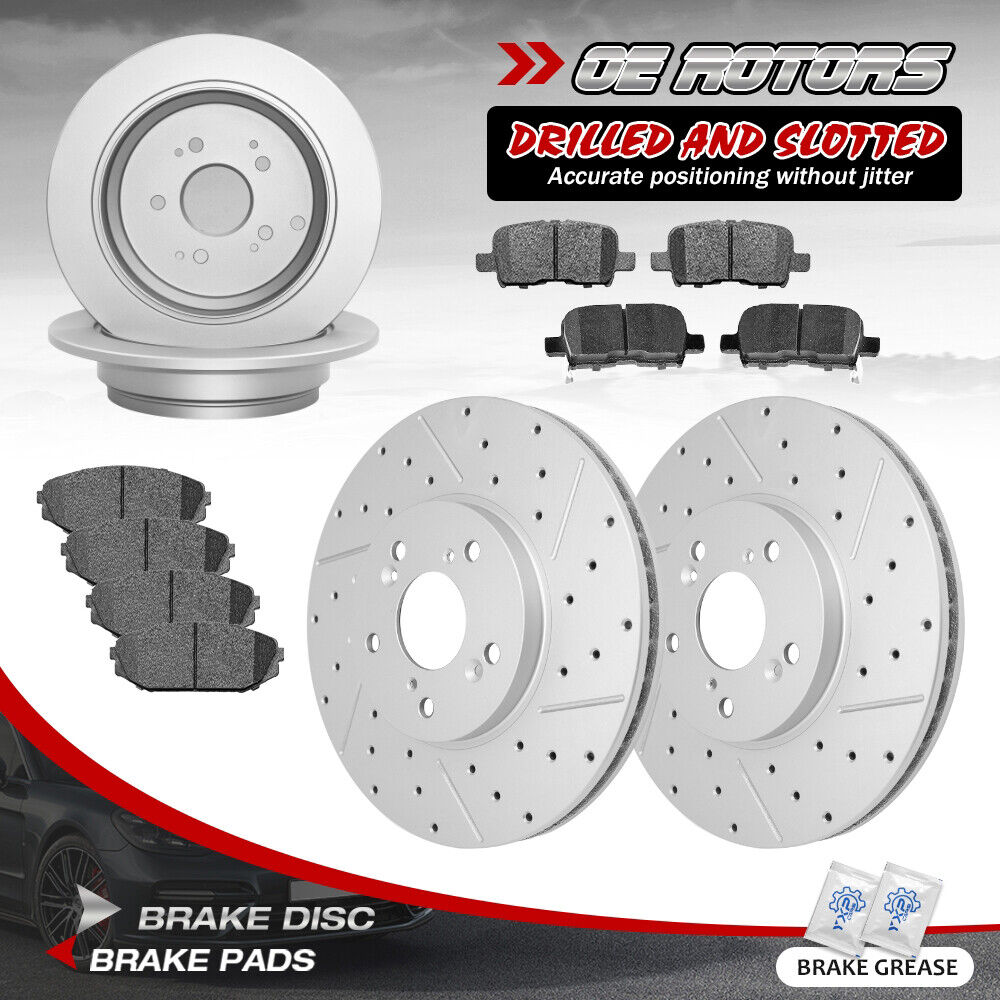 For 2002 2003 2004 Honda Odyssey Front & Rear Disc Rotors and Ceramic Brake Pads