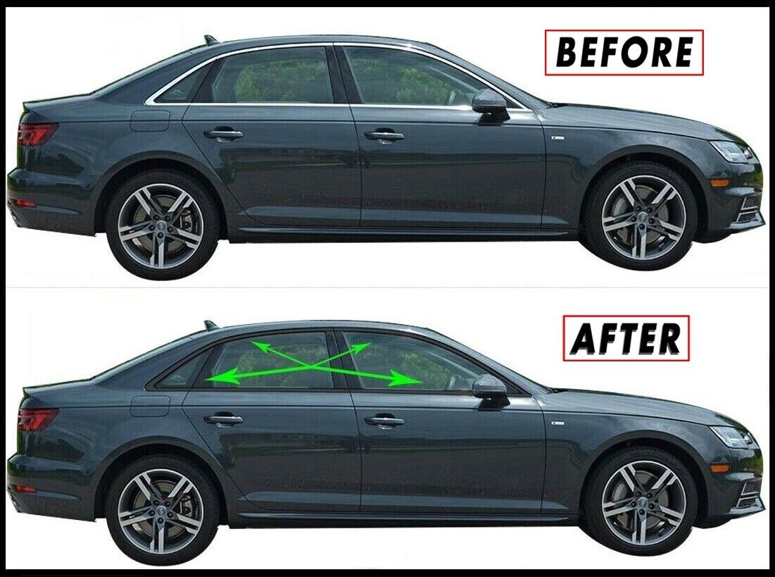 Chrome Delete Blackout Overlay for 2017-22 Audi A4 S4 Window Trim
