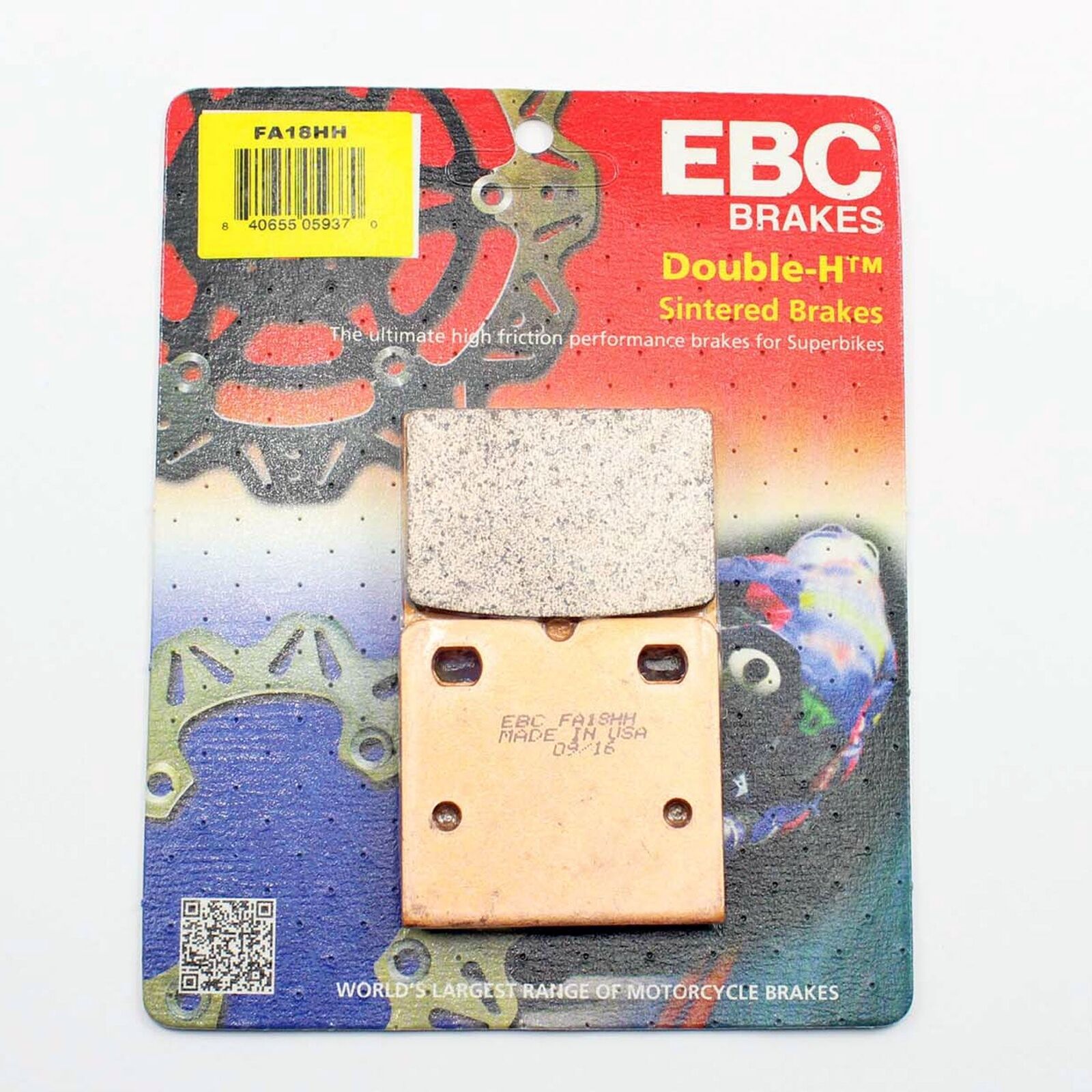EBC FA18HH Brake Pads HH Sintered Pads for Motorcycle - 1 Pair