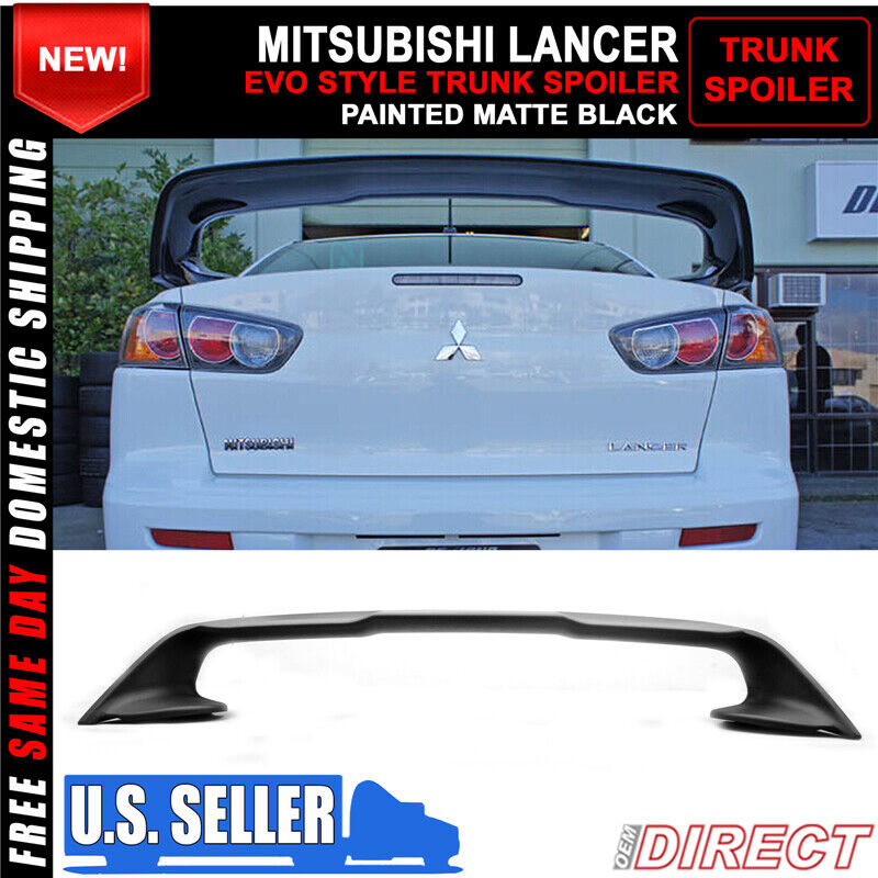 Fits 08-17 Mitsubishi Lancer Rear EVO X 10 Matte Black Trunk Spoiler Wing Lid