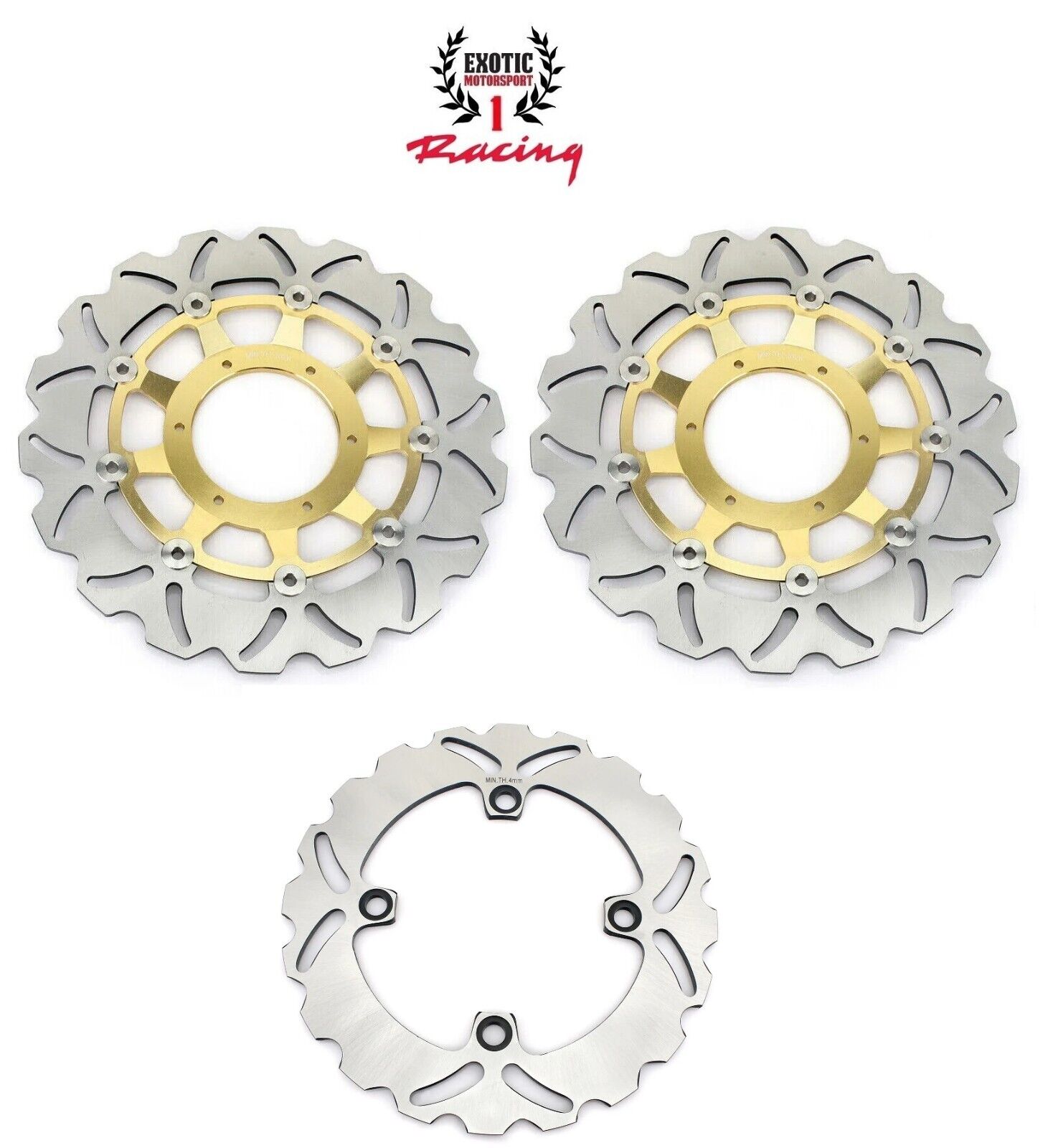 Front & Rear Brake Disc Rotors For Honda CBR 1000 RR 2008-2016 Wave Rotors Gold