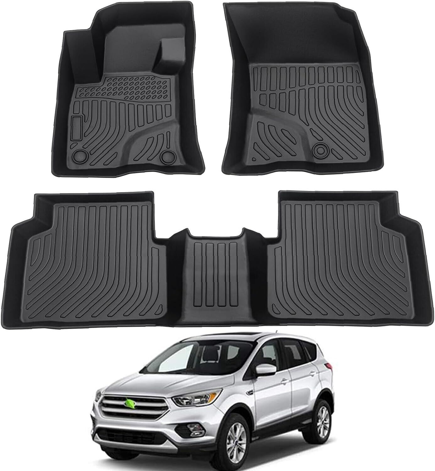 All Weather TPE Rubber Floor Mats Liners for 2020-2024 Ford Escape 4pcs Set